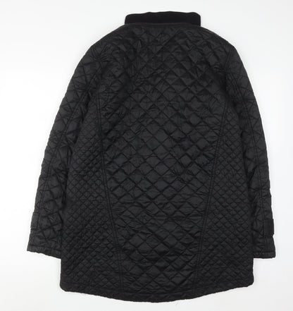 Womens UK Size 12 Zara Black Quilted Coat