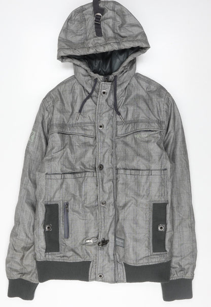 Mens UK Size M Bershka Grey Bomber Jacket
