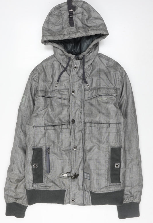 Mens UK Size M Bershka Grey Bomber Jacket