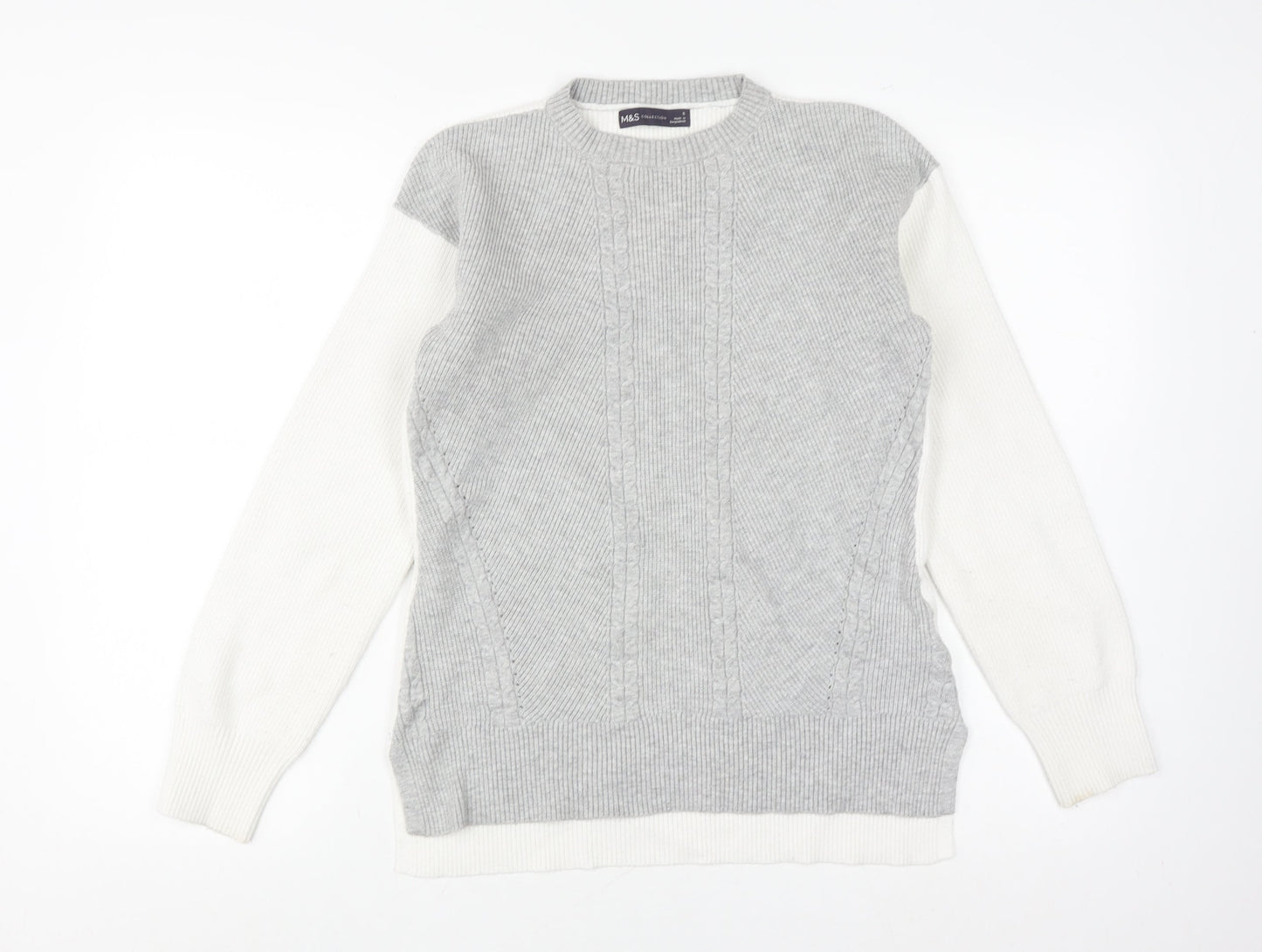 Womens UK Size S Marks and Spencer Grey Pullover Jumper