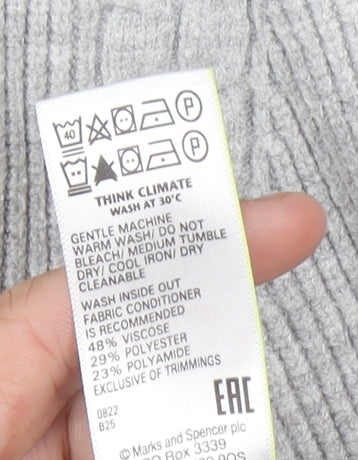 Womens UK Size S Marks and Spencer Grey Pullover Jumper
