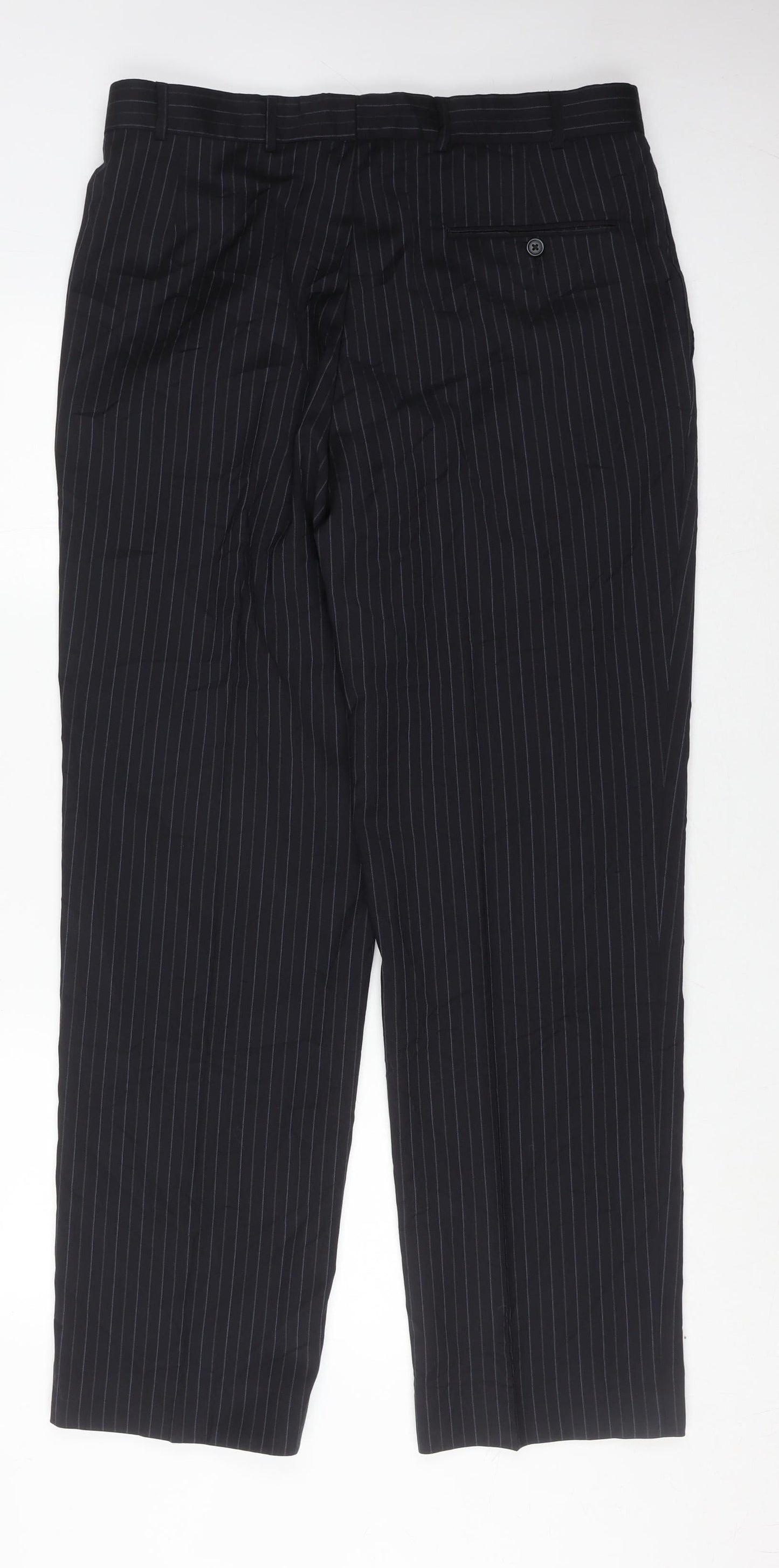 Jaeger Men's Black Striped Trousers 36R Formal