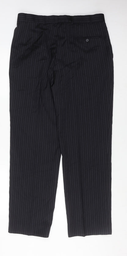 Jaeger Men's Black Striped Trousers 36R Formal