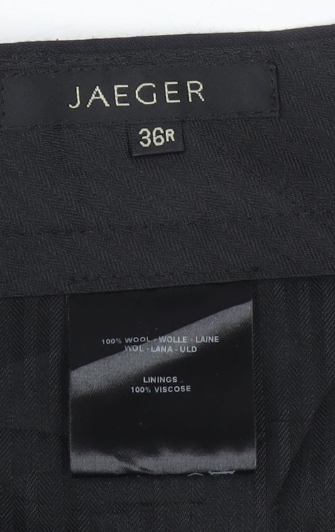 Jaeger Men's Black Striped Trousers 36R Formal