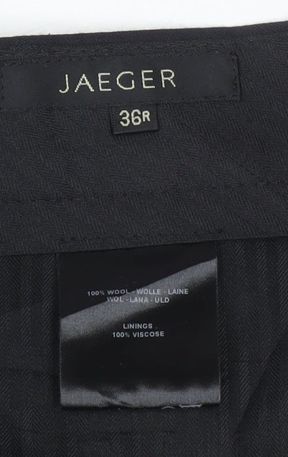 Jaeger Men's Black Striped Trousers 36R Formal