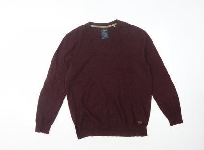 Hammond & Co. Men's Red V-Neck Pullover Jumper L