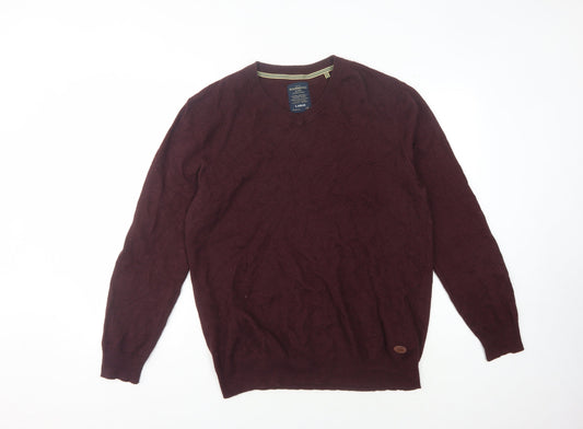 Hammond & Co. Men's Red V-Neck Pullover Jumper L