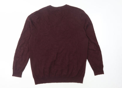 Hammond & Co. Men's Red V-Neck Pullover Jumper L