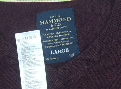 Hammond & Co. Men's Red V-Neck Pullover Jumper L