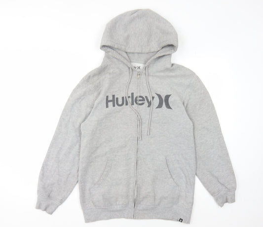 Mens UK Size  Hurley Grey Full Zip Hoodie