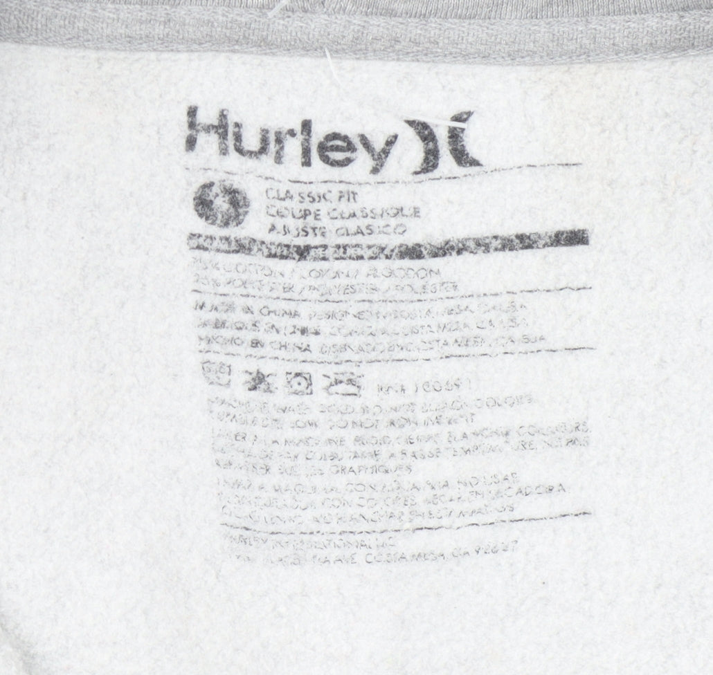Mens UK Size  Hurley Grey Full Zip Hoodie