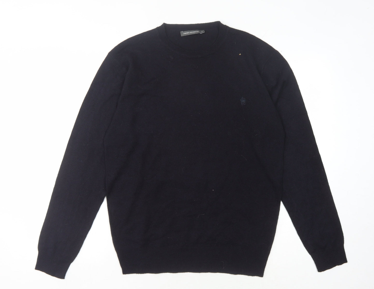 French Connection Men's Black Wool Pullover Jumper - M