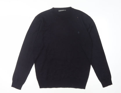 French Connection Men's Black Wool Pullover Jumper - M