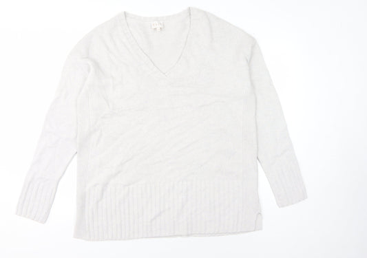 EAST Women's Ivory V-Neck Pullover Jumper L