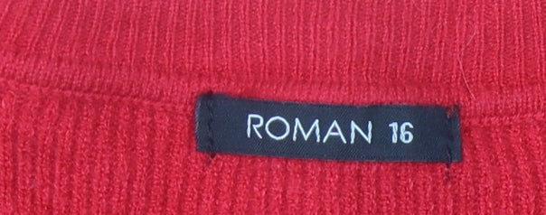 Womens UK Size 16 Roman Red Pullover Jumper