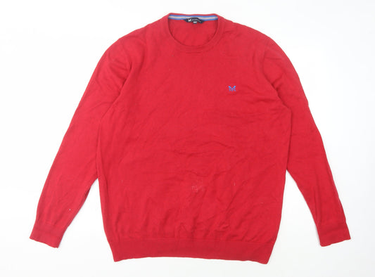 Crew Clothing Men's Red Cotton Logo Pullover Jumper 3XL