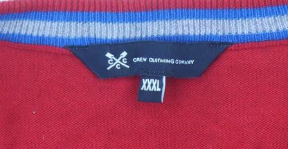 Crew Clothing Men's Red Cotton Logo Pullover Jumper 3XL