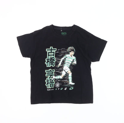 Celtic FC Boys Black Anime Football T-Shirt 5-6 Years