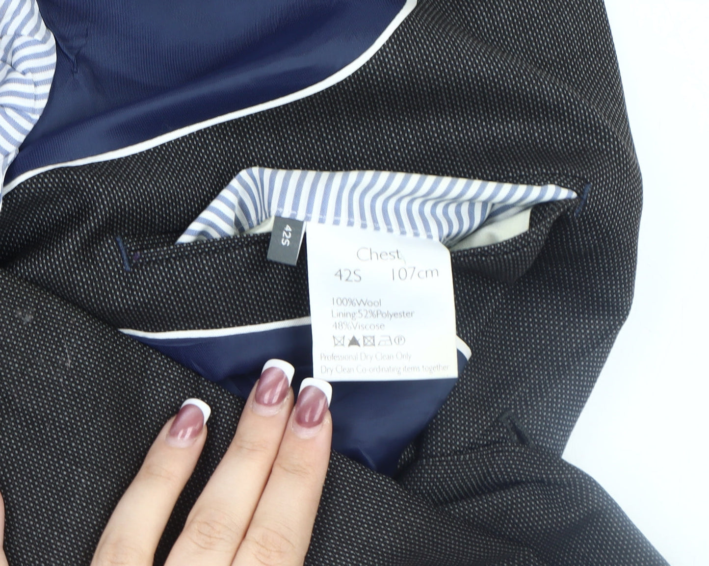 Mens UK Size 42 John Lewis Regular Grey Suit Jacket