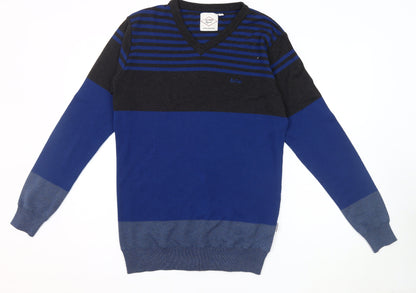 Lee Cooper Mens Blue Striped Pullover Jumper L