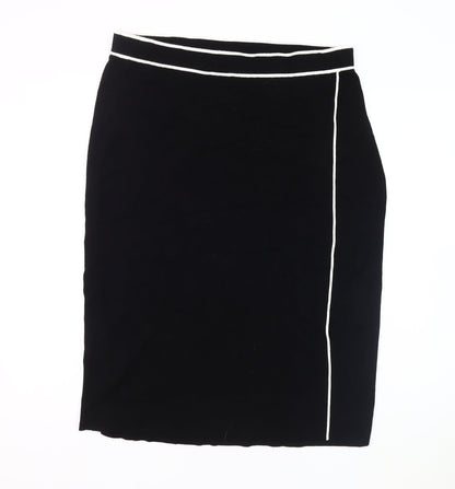Hobbs Women's Black Pencil Skirt, Size L, No Pattern
