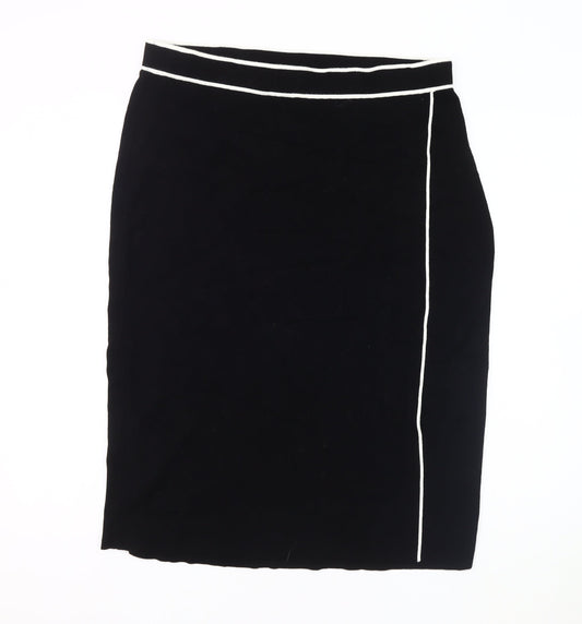 Hobbs Women's Black Pencil Skirt, Size L, No Pattern