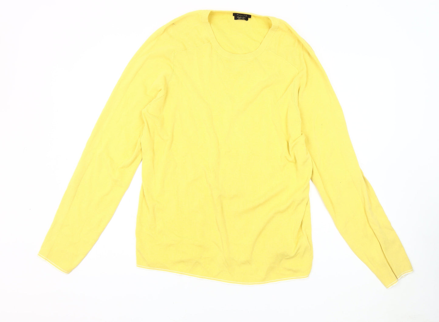 Womens UK Size L Massimo Dutti Yellow Pullover Jumper
