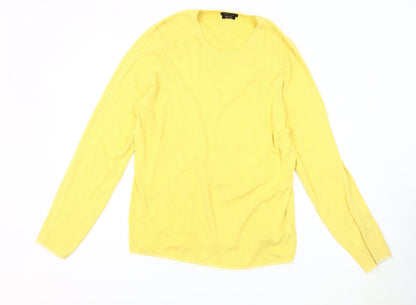 Womens UK Size L Massimo Dutti Yellow Pullover Jumper