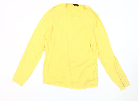 Womens UK Size L Massimo Dutti Yellow Pullover Jumper
