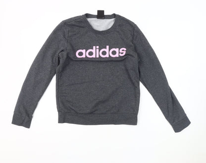Adidas Women's Grey Pullover Sweatshirt, Size S