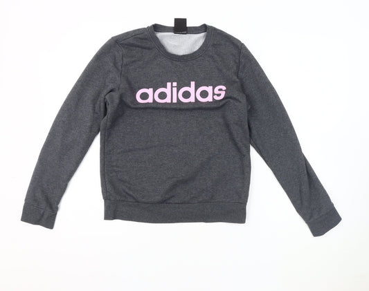 Adidas Women's Grey Pullover Sweatshirt, Size S