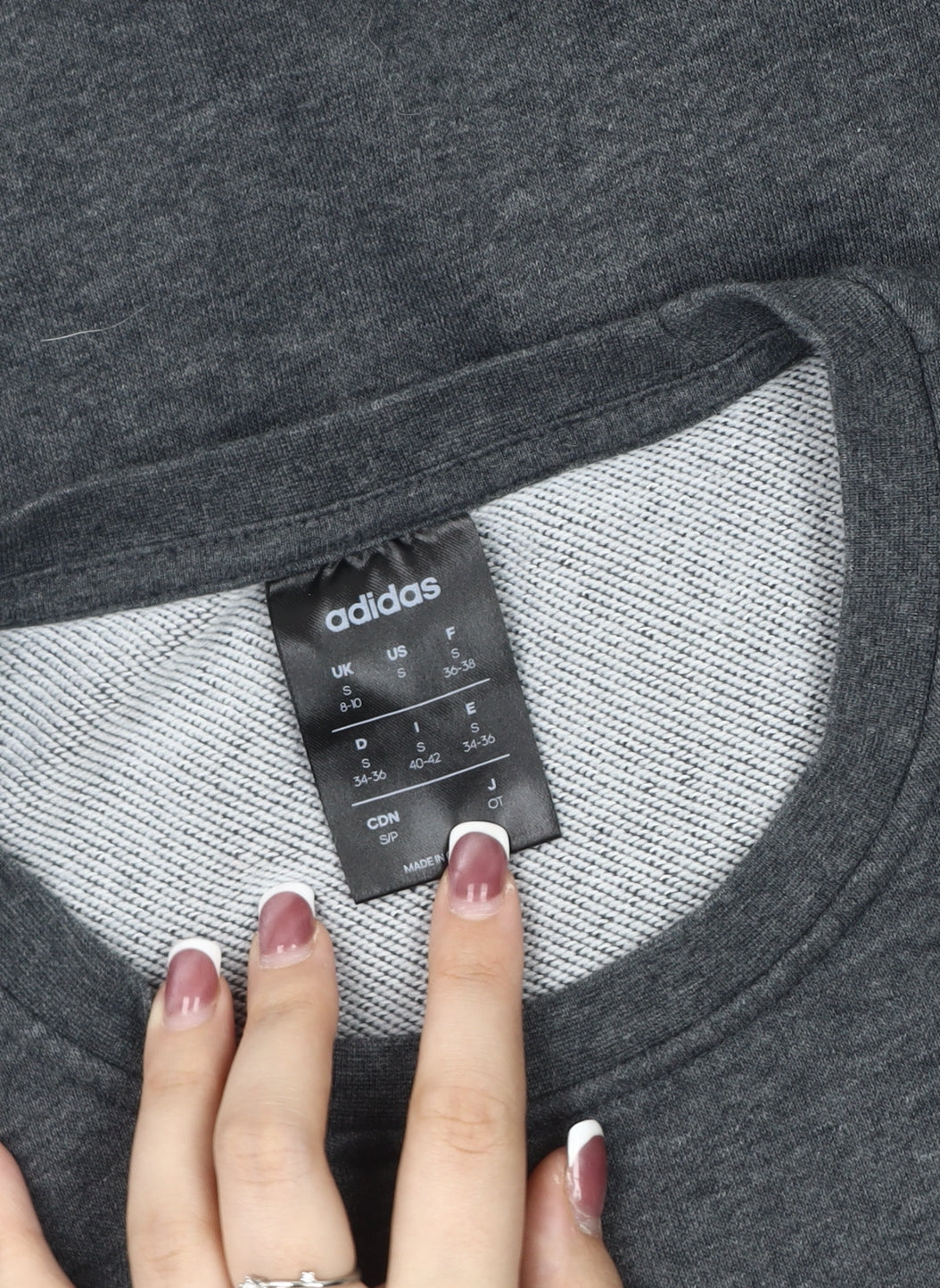 Adidas Women's Grey Pullover Sweatshirt, Size S