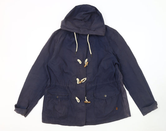 FatFace Women's Blue Hooded Parka Jacket Size 18