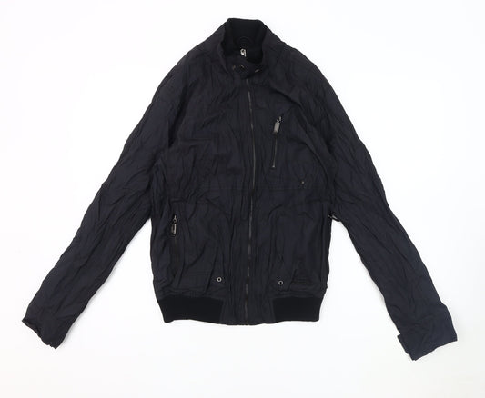 Mens UK Size S Crafted Black Bomber Jacket
