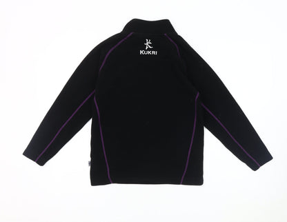 Kukri Boys Black Fleece 1/4 Zip Hoodie Age 11-12 Years