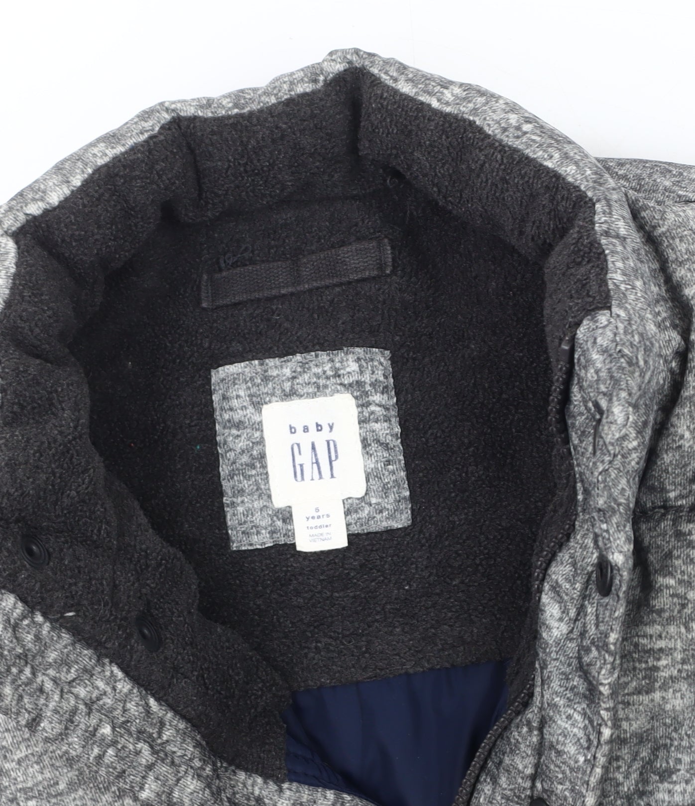 Gap Boys Grey Sleeveless Puffer Jacket 5 Years Winter Casual