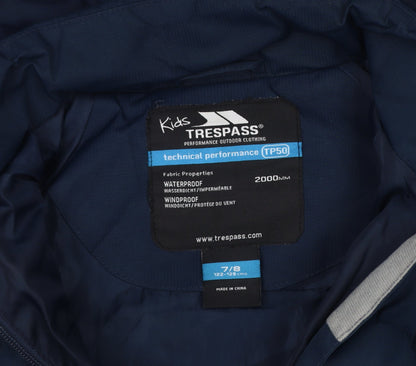 Trespass Boys Blue Puffer Jacket 7-8 Years Waterproof