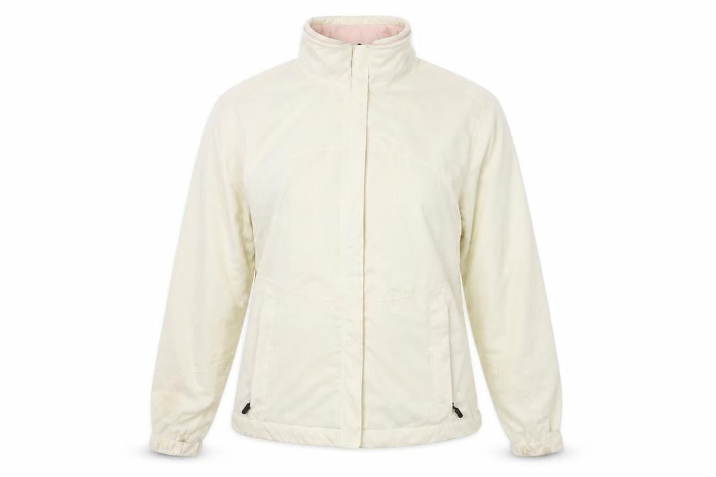 Womens UK Size M Green Lamb Ivory Windbreaker Coat
