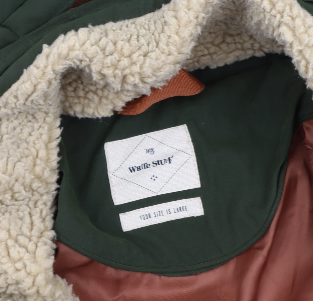 White Stuff Men's Green Puffer Jacket with Hood L