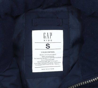GAP Boys Blue Puffer Jacket S Winter Water Resistant