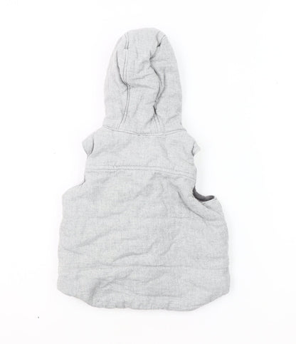 Baby Gap Grey Duffle Coat Unisex 12-18 Months with Hood