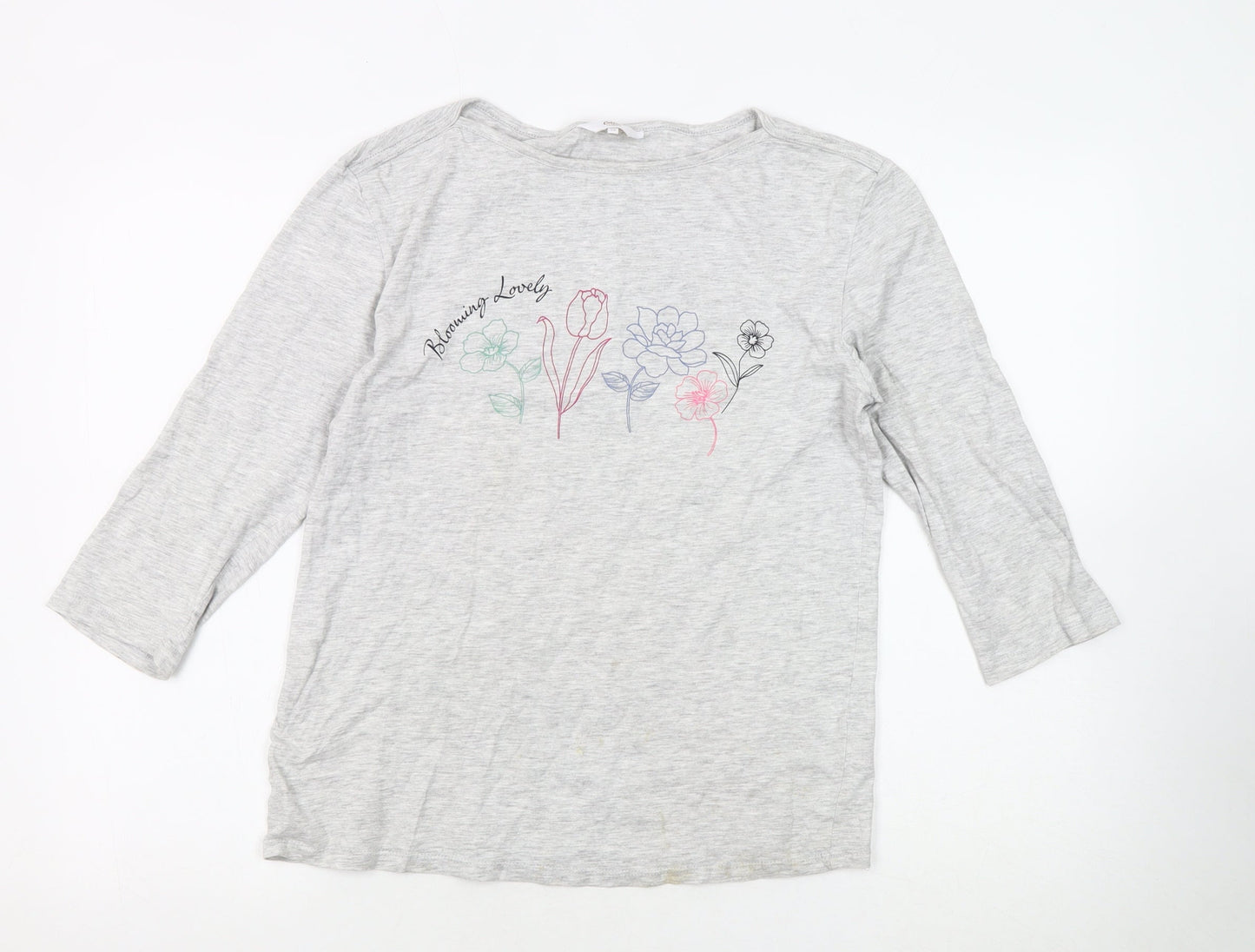 Cotton Traders Women’s Grey Floral T-Shirt Size 10