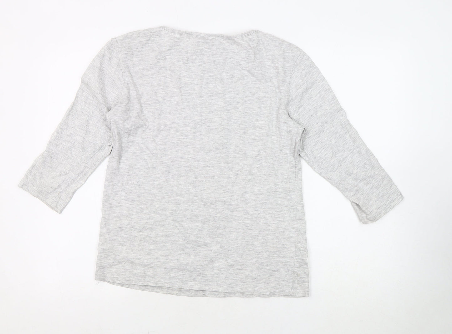 Cotton Traders Women’s Grey Floral T-Shirt Size 10