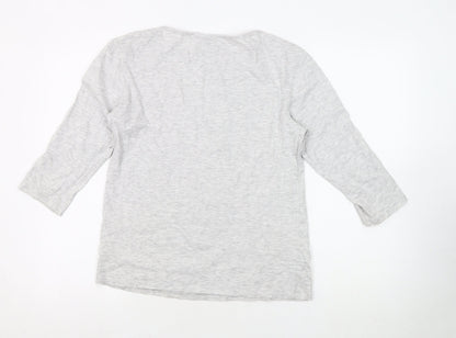Cotton Traders Women’s Grey Floral T-Shirt Size 10