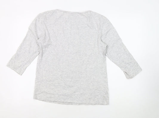 Cotton Traders Women’s Grey Floral T-Shirt Size 10