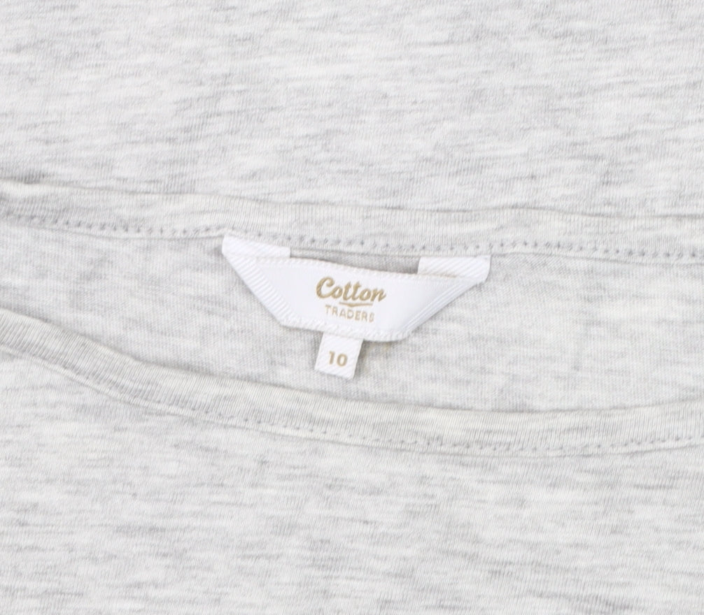 Cotton Traders Women’s Grey Floral T-Shirt Size 10