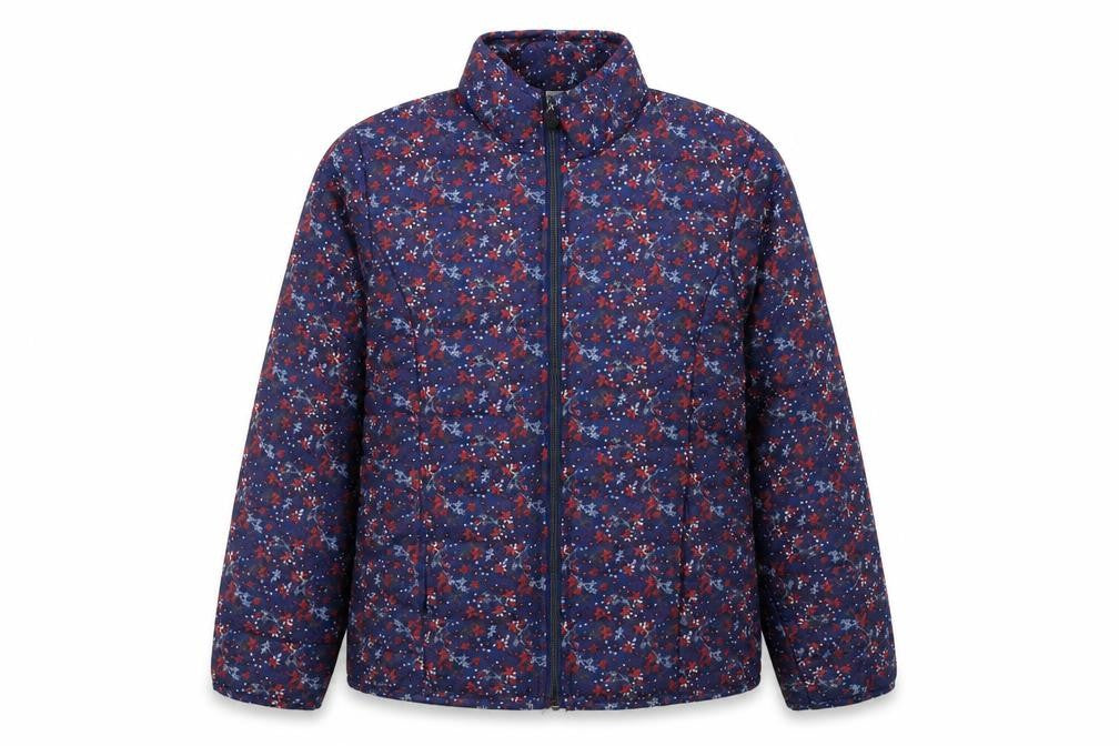 Front view of Anne de Lancé women’s multicoloured puffer jacket m