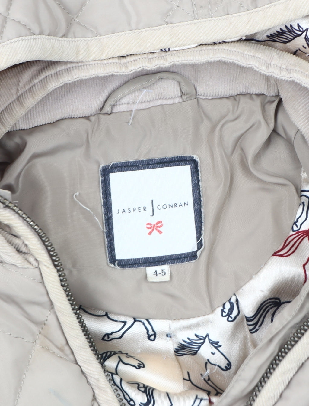 Jasper Conran Girls Beige Quilted Hooded Coat, Size 4-5