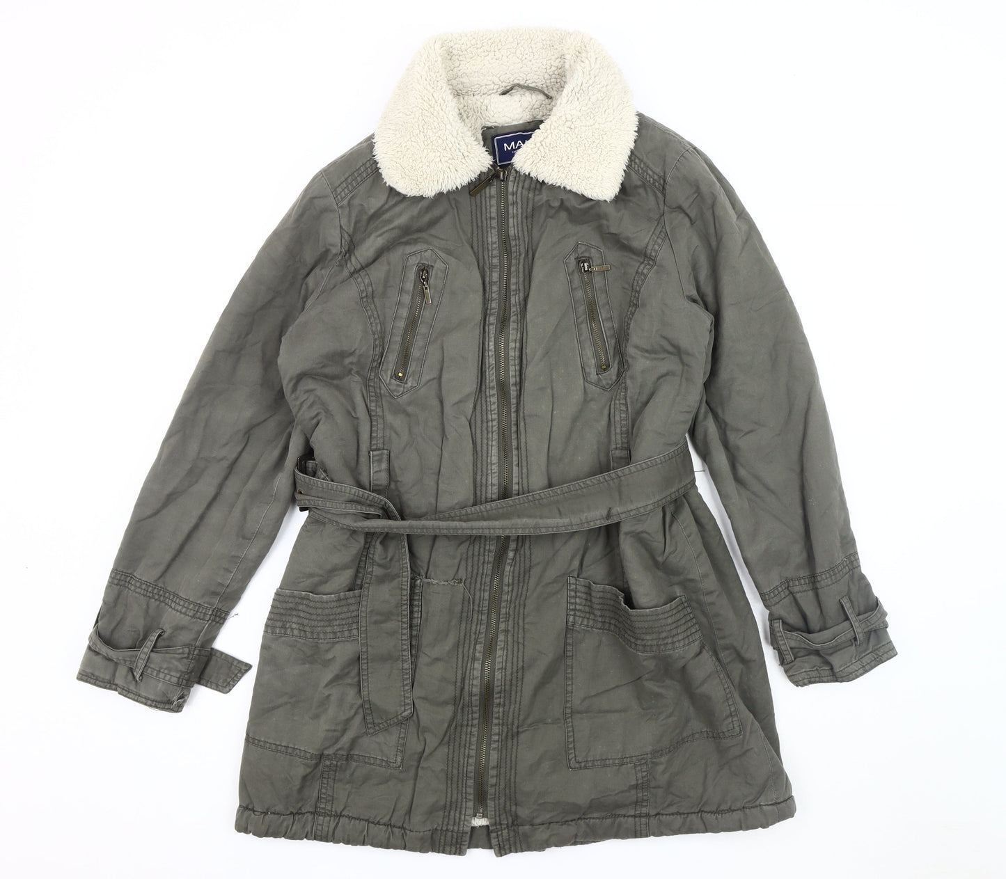Womens UK Size 14 Maine New England Grey Parka Coat