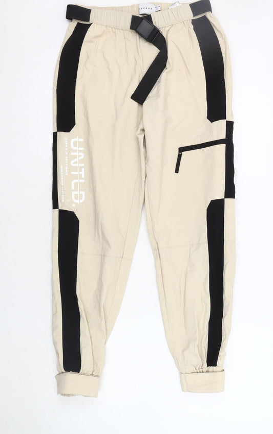 Topman Men Beige Cargo Trousers Size 28